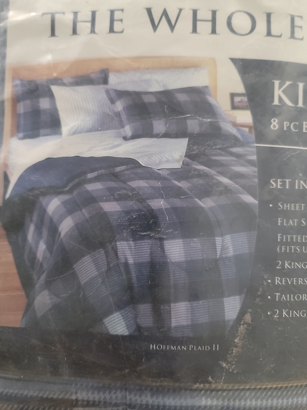 Color Mate Hoffman Plaid II King Bedding Set in Blue Plaid